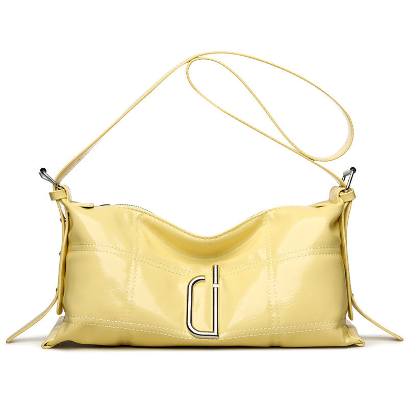 New Pillow Bag Oil Wax Leather Crack Soft Tote Crossbody