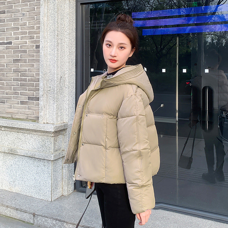 Women's Simple Casual Hooded Short Down Jacket