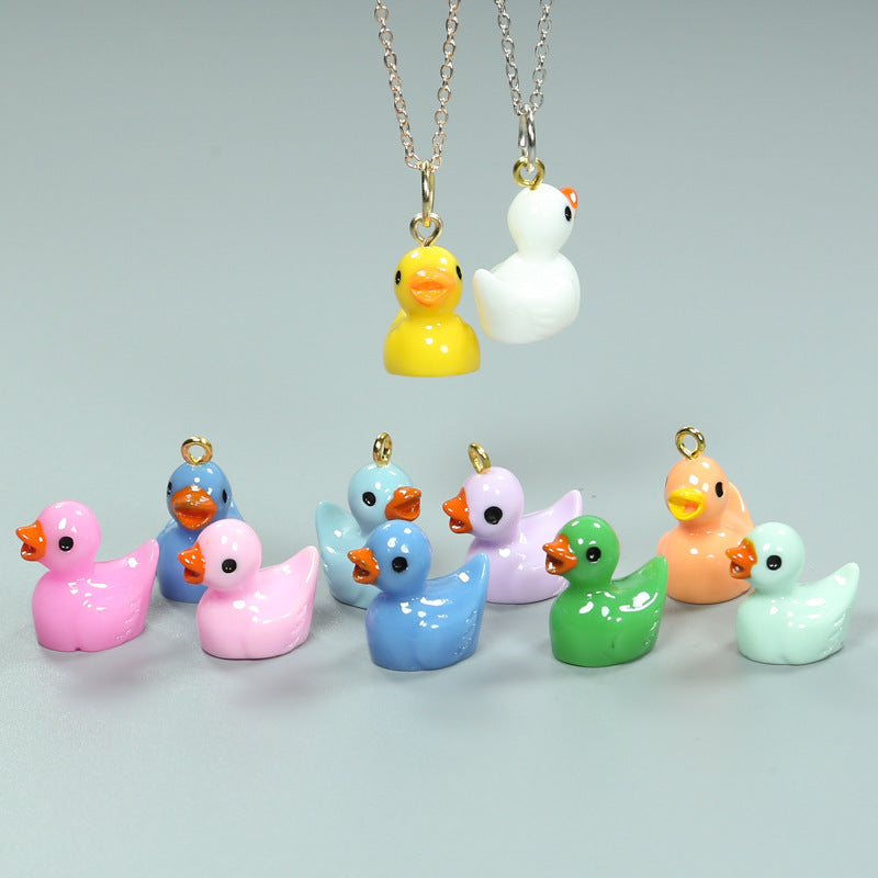 Resin Shrink Mini Little Duck Pendant