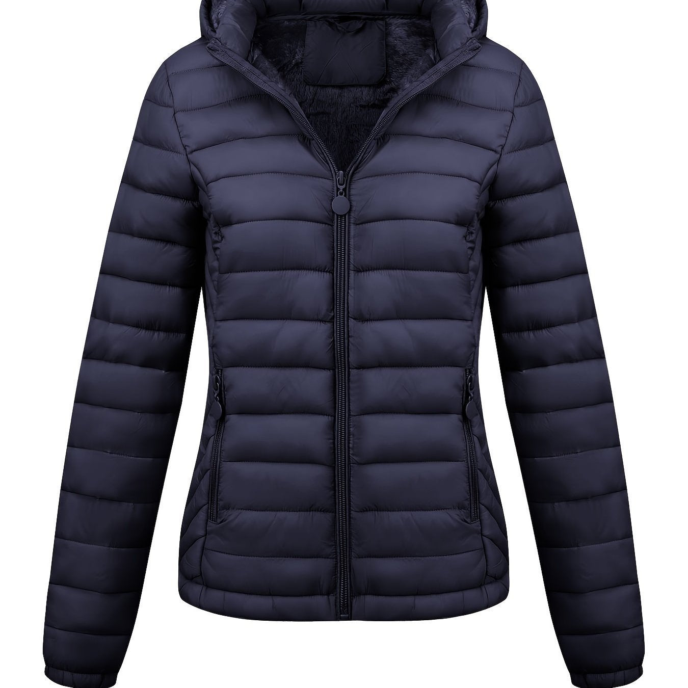 Women's Lightweight Hooded Winter Jacket Nylon Material