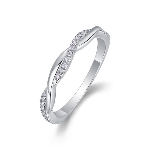 Twin - Set With Top-quality Moissanite S925, Silver And Platinum-plated Diamond Wedding Ring. The Ring Can Be Inspected With A Diamond Pen