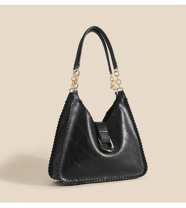 Vintage Weave Soft Leather Shoulder Underarm Bag Handbag