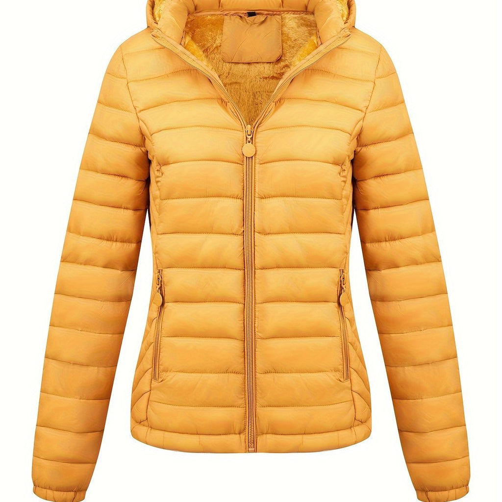 Women's Lightweight Hooded Winter Jacket Nylon Material