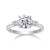 The Vow Of Stars - A Wedding Ring Set With 2-carat Top-quality Moissanite S925 Silver And Platinum-plated Diamond. The Ring Can Be Inspected With A Diamond Pen