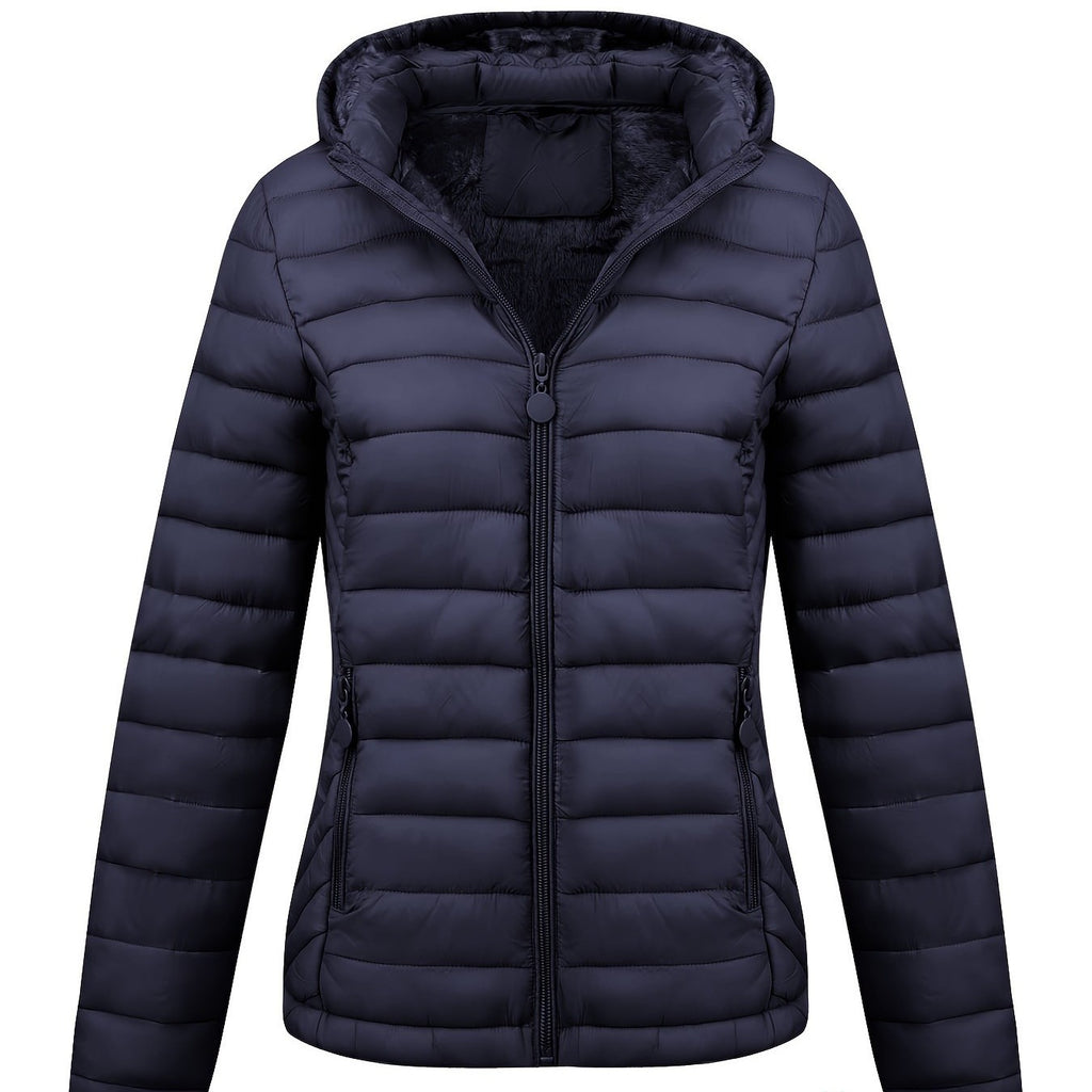 Women's Lightweight Hooded Winter Jacket Nylon Material