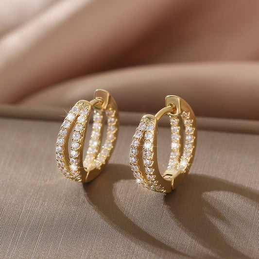 Hollow Double-layer Earrings In A Minimalist Cool And Understated Style