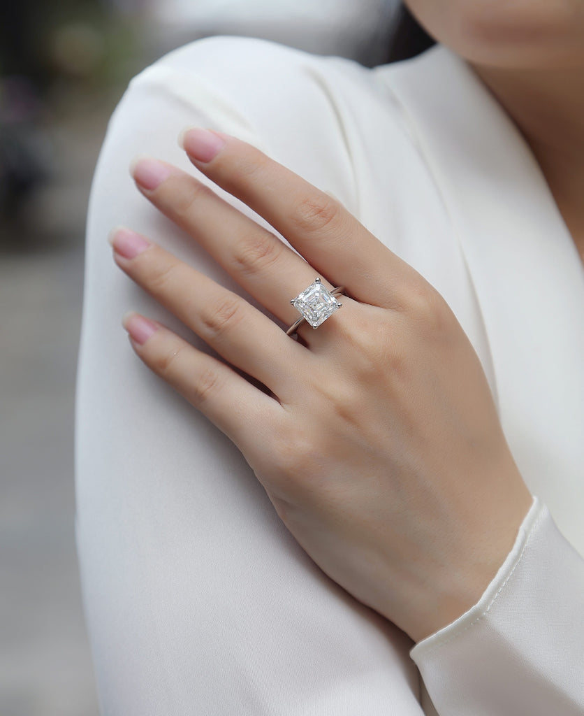 Dream - A Wedding Ring Set With Top-quality Heart-shaped Moissanite S925 In Silver And Platinum-plated. The Ring Can Be Tested With A Diamond Pen