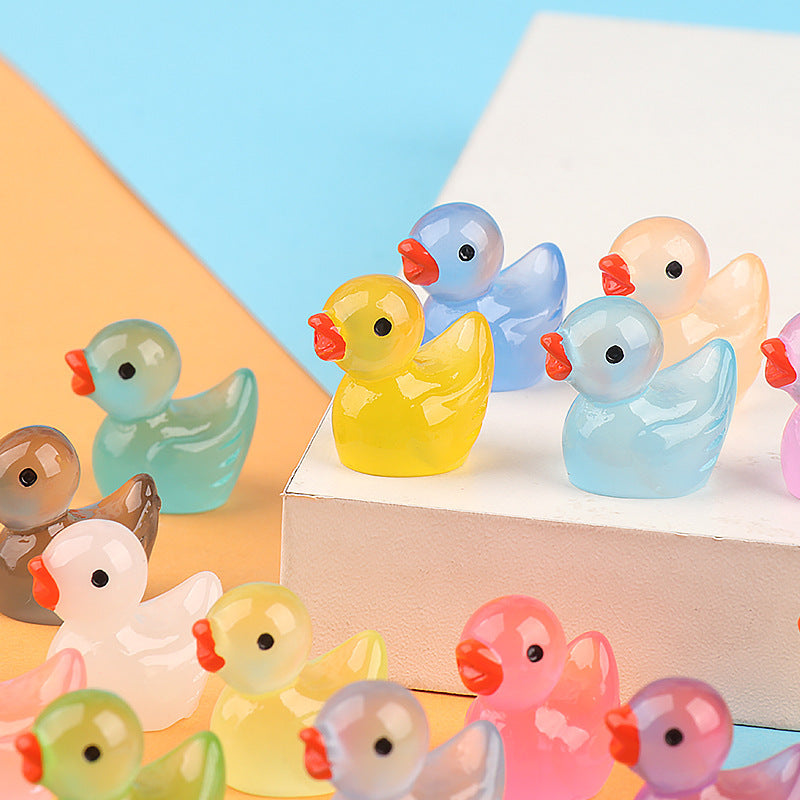 Luminous Little Duck Resin Accessories Micro Landscape Ornaments