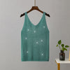 Ice Silk Knitted Bright Thread Diamond-encrusted V-neck Camisole