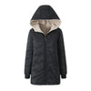 Geometric Wave Hooded Fleece-lined Warm-keeping Cotton Clothing