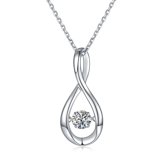 Set With Top-quality Moissanite, This Luxurious And Fashionable Light Luxury Trend Jewelry Necklace Pendant Is Made Of S925 Silver Electroplated With Platinum