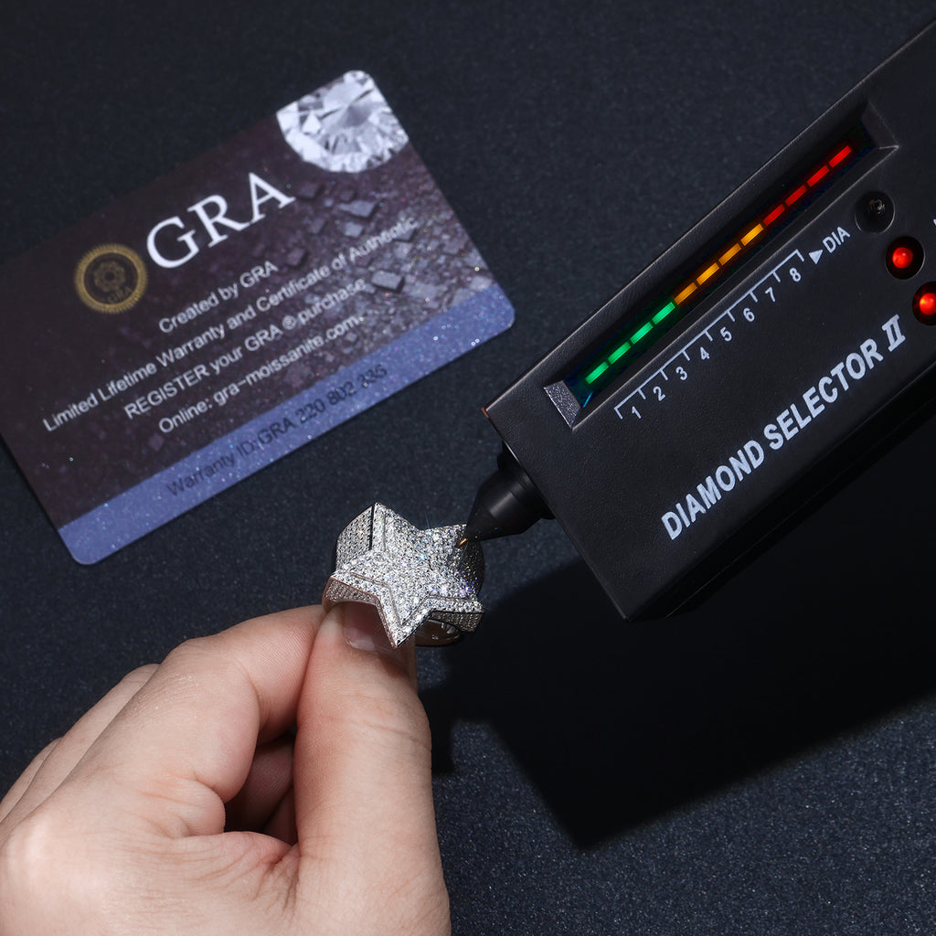 Sirius - A Men's Ring, Diamond Ring And Wedding Ring Set With Top-quality Moissanite S925 Silver And Platinum Plating. The Ring Can Be Inspected With A Diamond Pen