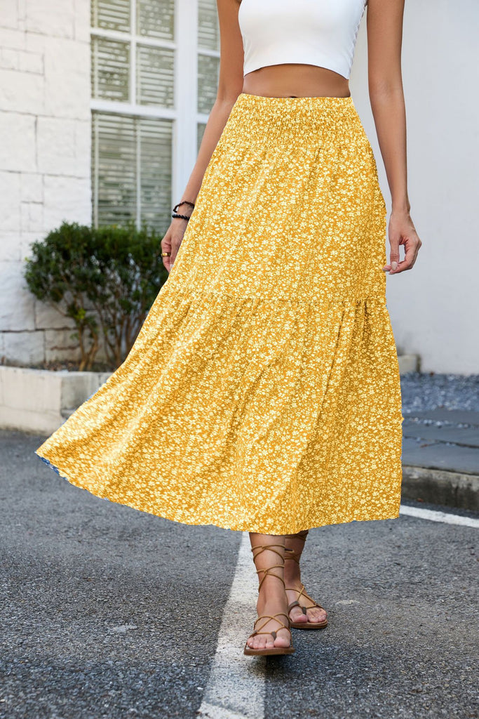 Floral Slim-fitting High Waist Skirt For Women