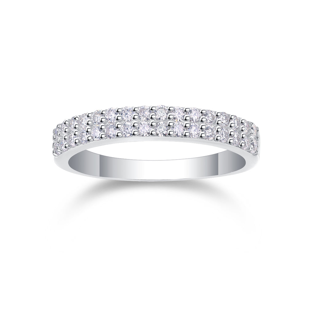 The Dazzling Diamond - Set With Top-quality Moissanite S925 Silver And Platinum-plated Diamond Wedding Ring Can Be Inspected With A Diamond Pen