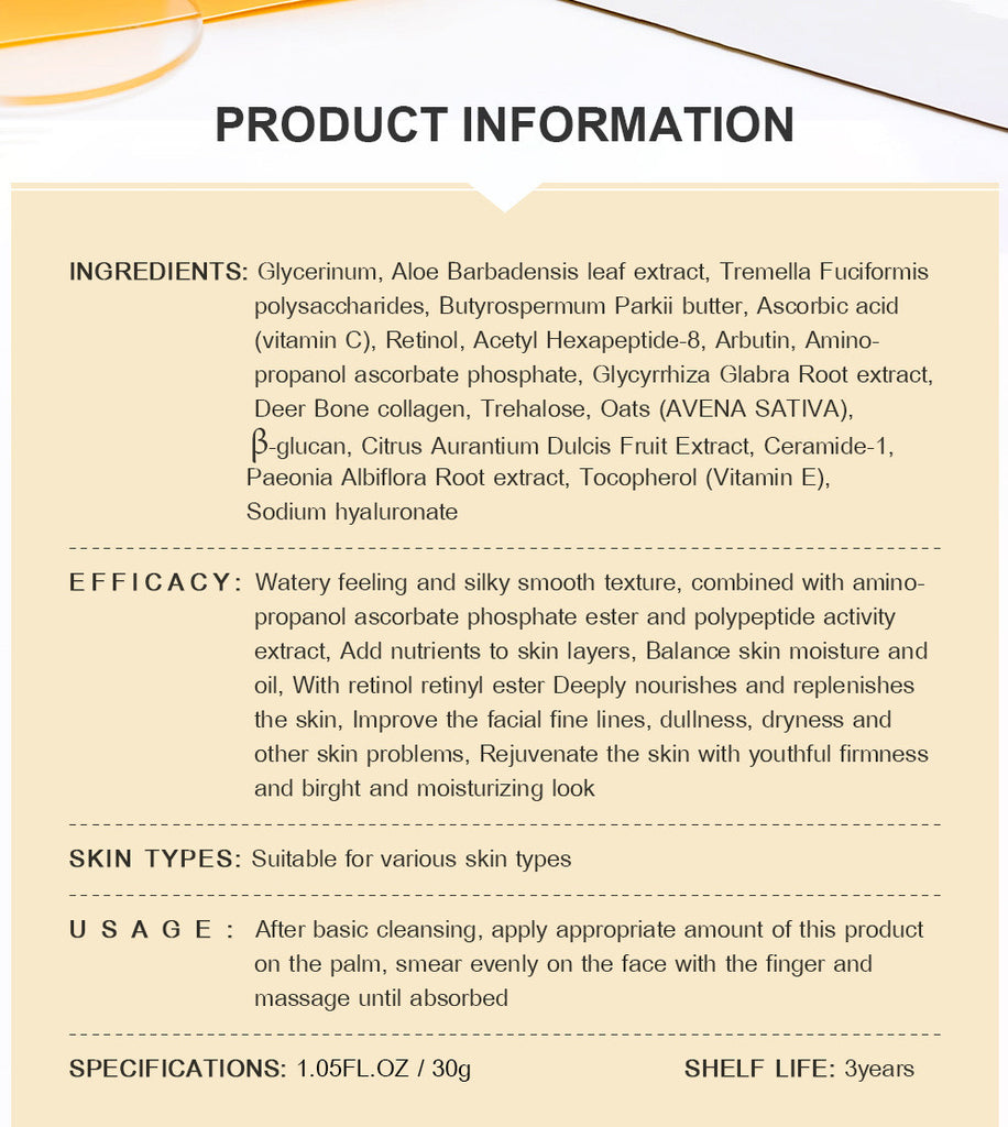 Retinol Compacts To Relieve Aging And Exfoliating Cream