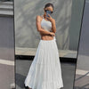 Style Elegant Big Hem Long Patchwork A- Line Skirt