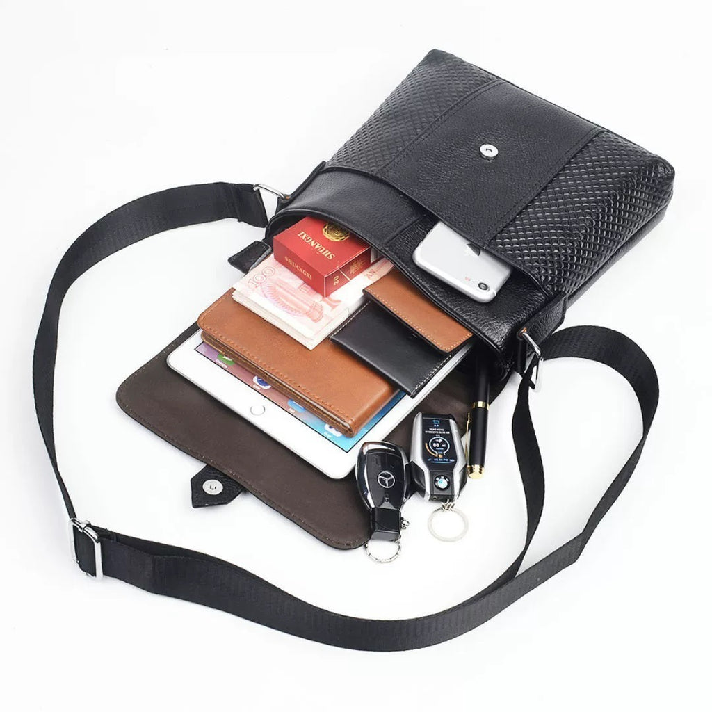 Cross-border Genuine Leather Men's Top Grain Cowhide Crossbody Single Shoulder Bag