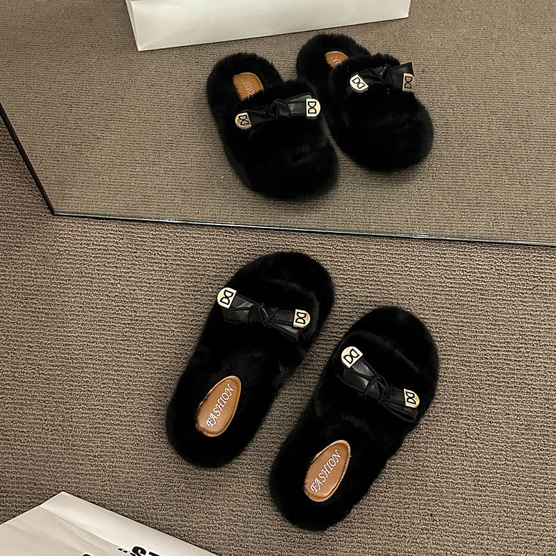 Versatile Furry Cotton Slippers For Womenperfect For Fall And Winter Wear