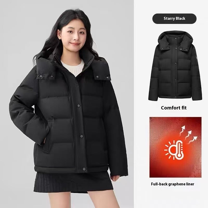 Warm Detachable Hat Cotton Jacket Short Coat