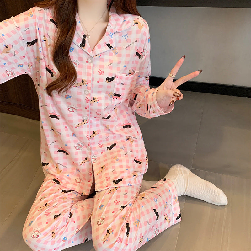 Women's Milk Silk Homewear Pajamas Suit