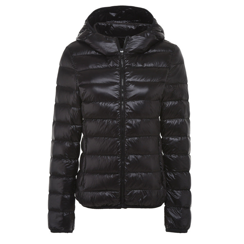 Women's Short Slim-fit Lightweight Thin Loose Hooded Coat