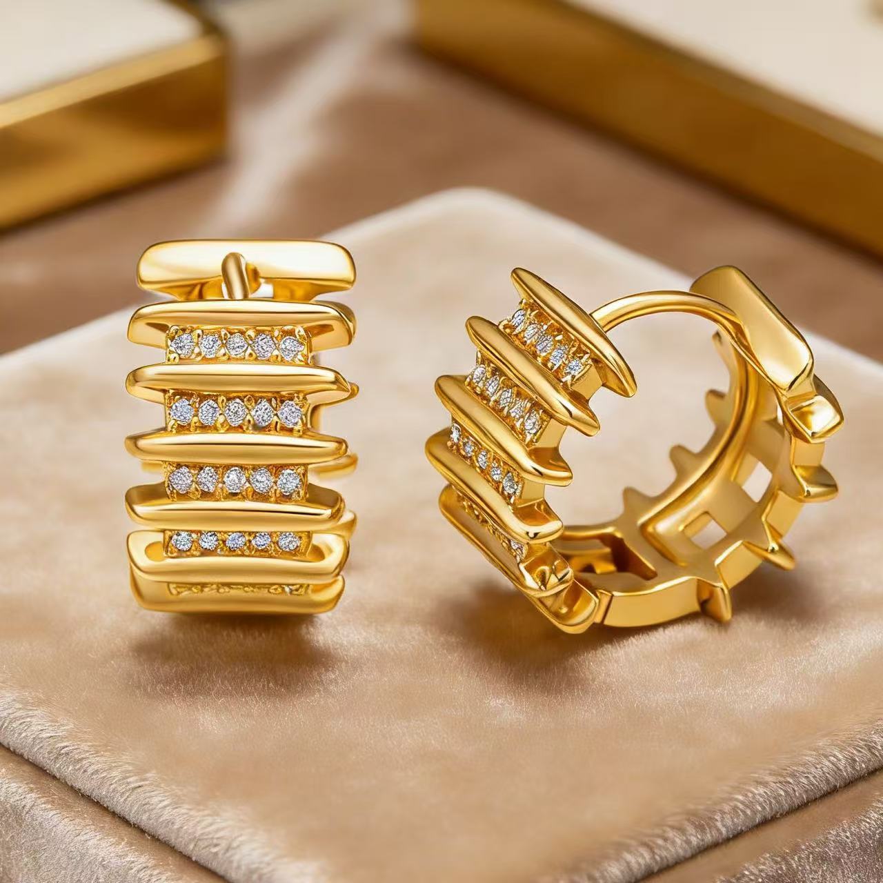 New Stylish Micro-pave Zircon Earrings