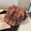 Retro Colored Plaid Clouds Beret Women