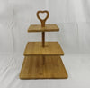 Bamboo Three-layer Cake Inventory Heart Snacks Wooden Tray Kitchen Tools