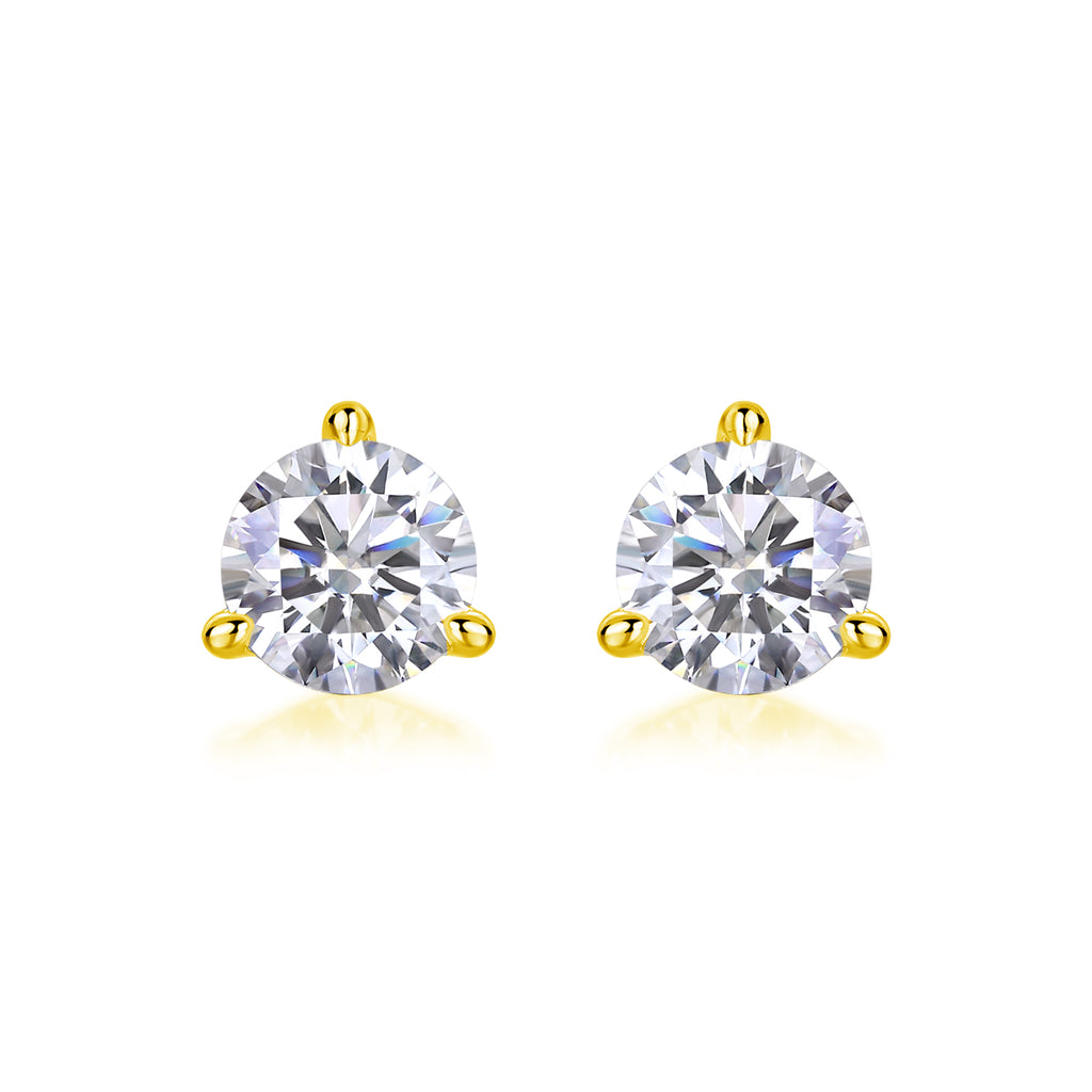 Frozen Frame - Set With 0.5-carat Top-quality Moissanite S925 Silver And Platinum-plated Stud Earrings, A Fashionable And Trendy Accessory That Can Be Tested With A Diamond Pen In Gold Rose Gold