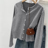 Double-sided Wearable Round Neck Long Sleeve Cardigan Top