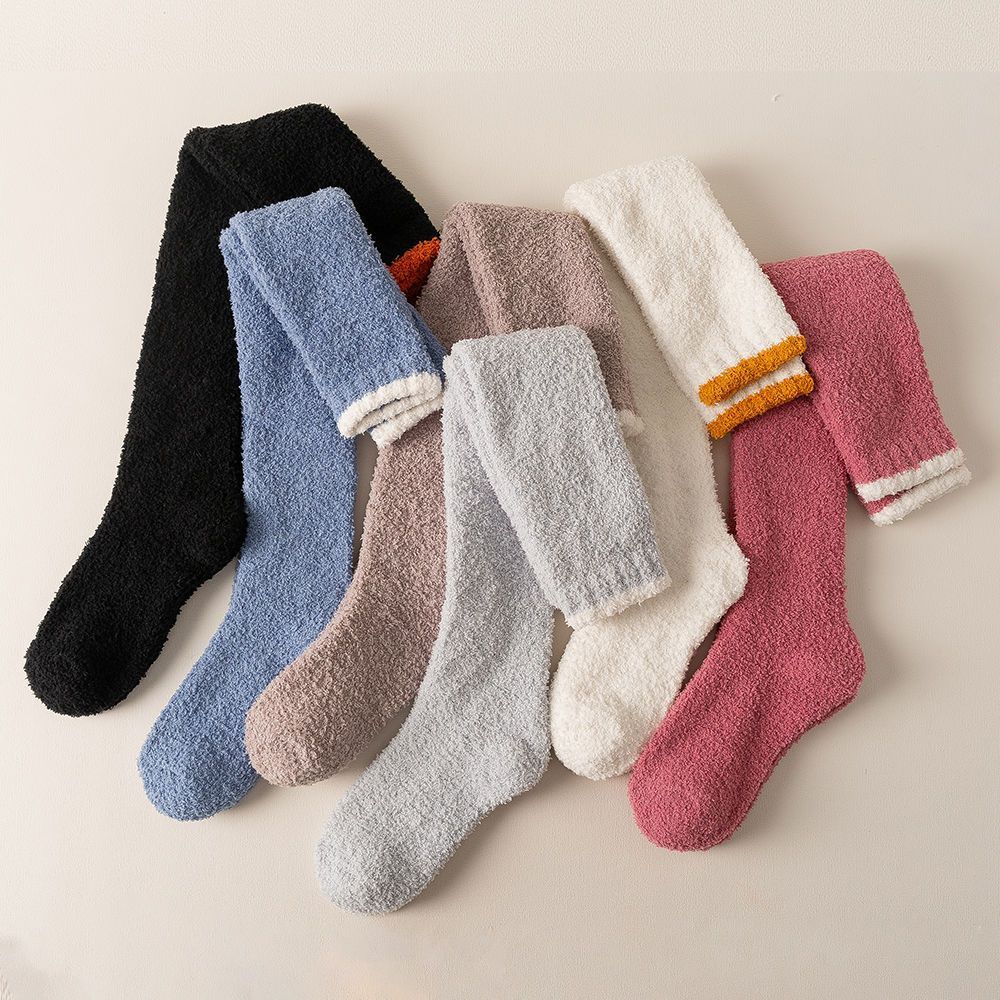 Coral Fleece Knee Socks Women's Autumn And Winter Warm Long Fleece-lined