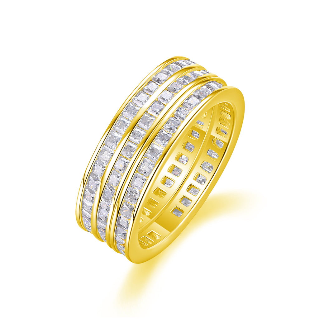 Unrestrained Growth - A Wedding Ring Set With Top-quality Moissanite S925 Silver And Platinum-plated Diamond Can Be Tested With A Diamond Pen