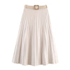 Fashionable Elegant With Belt Pleated Skirt