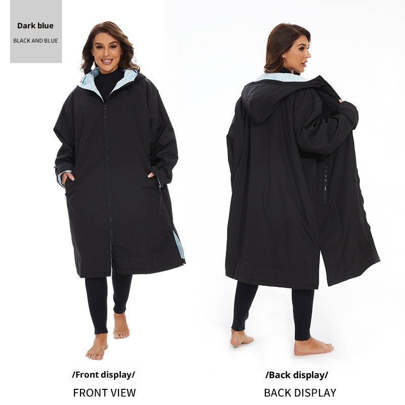 Surfing Diving Thickened Cape Windbreaker Outdoor Hot Spring Cold-proof Coat Bath Towel