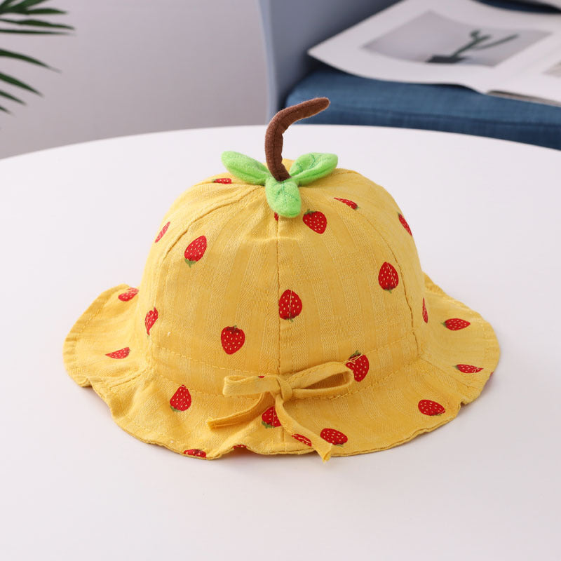 Strawberry Leaf Baby Basin Hat