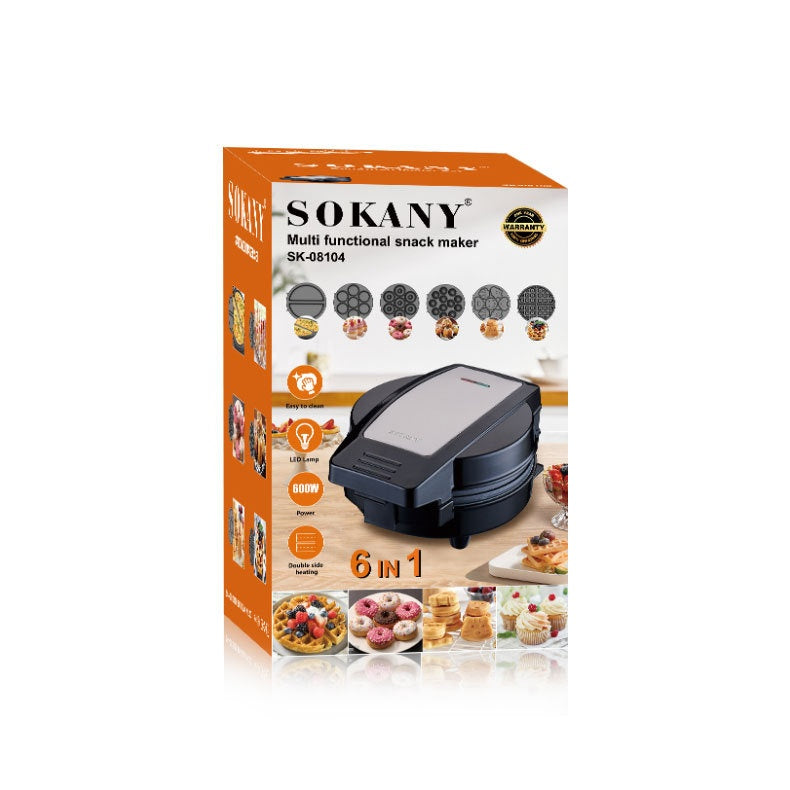 Breakfast Machine 6 In1 Household Cake Machine Waffle Donut Bread Maker