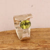 Retro Cross-border Hit Hammered Green Gemstone Ring