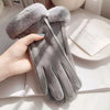 Women's Suede Thermal Gloves Korean Style Windproof