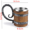 Simulation Wooden Barrel Double-layer Beer Creative Personality Resin Stainless Steel Liner Drinking Cup