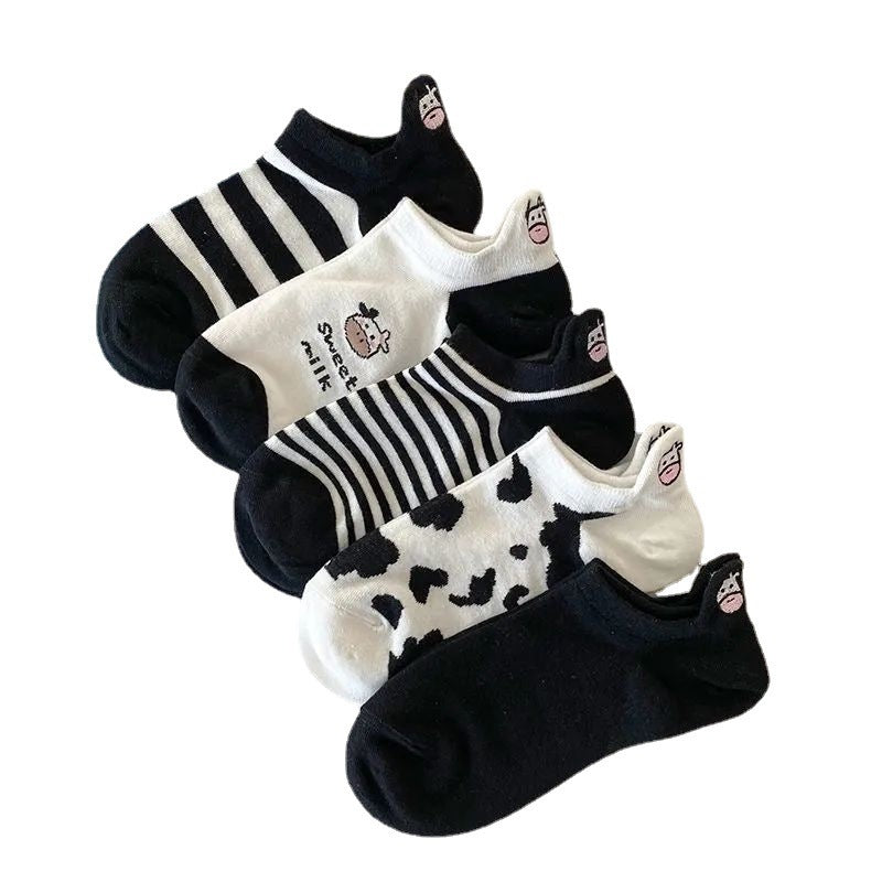 Women's Cartoon Cow Socks Invisible