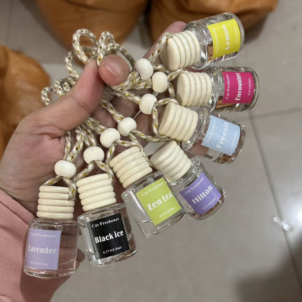 Car Scented Glass Bottle Rearview Mirror Pendant