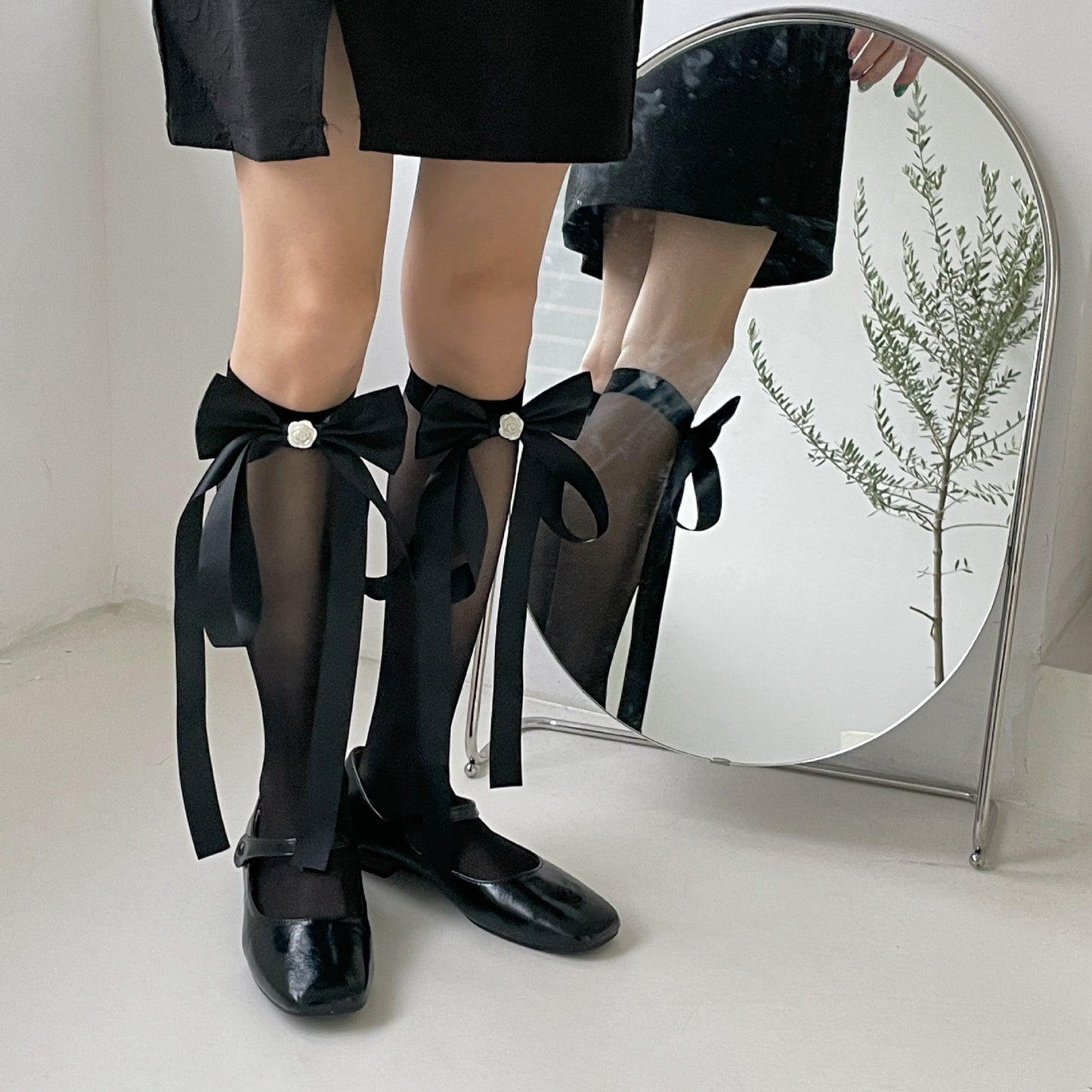 Bow Pearl Lolita Sweet Girl Stockings