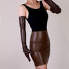 Women's Fashion PU Matte Long Leather Gloves