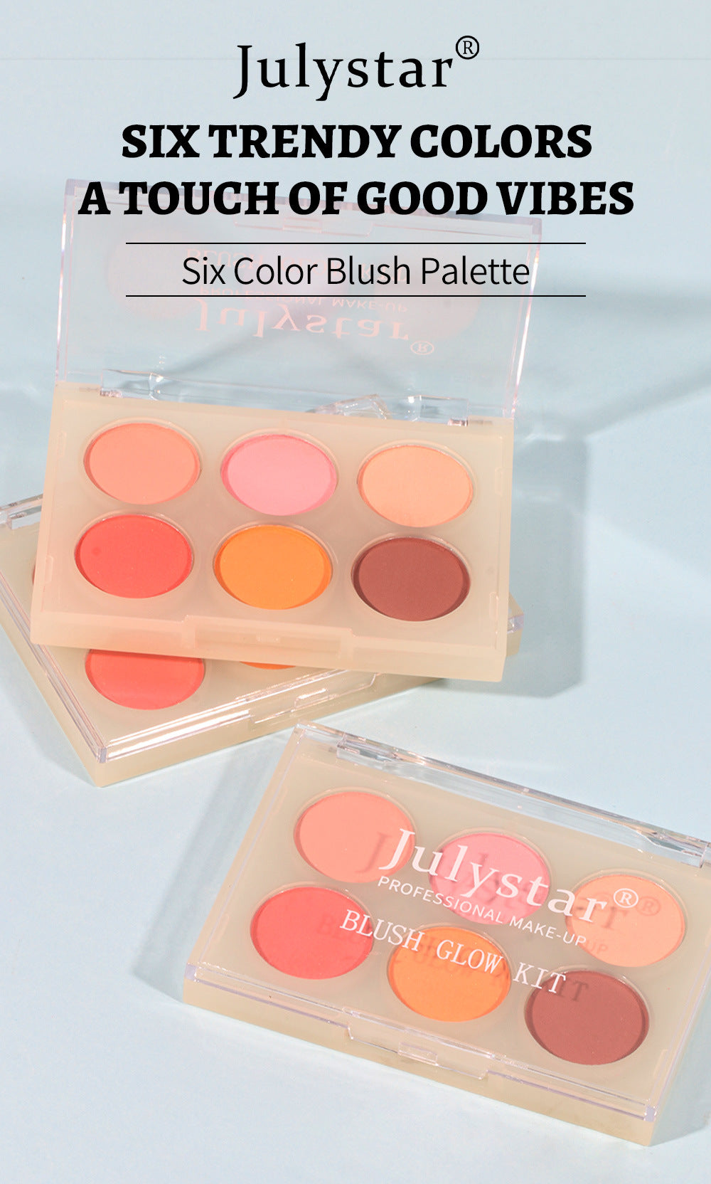 Beauty Matte Rouge Blush Repair Three-dimensional Eye Shadow Six-color Integrated