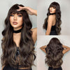 Female  Chestnut Blond Bangs Long Curly Air Bangs Synthetic Fiber Wig