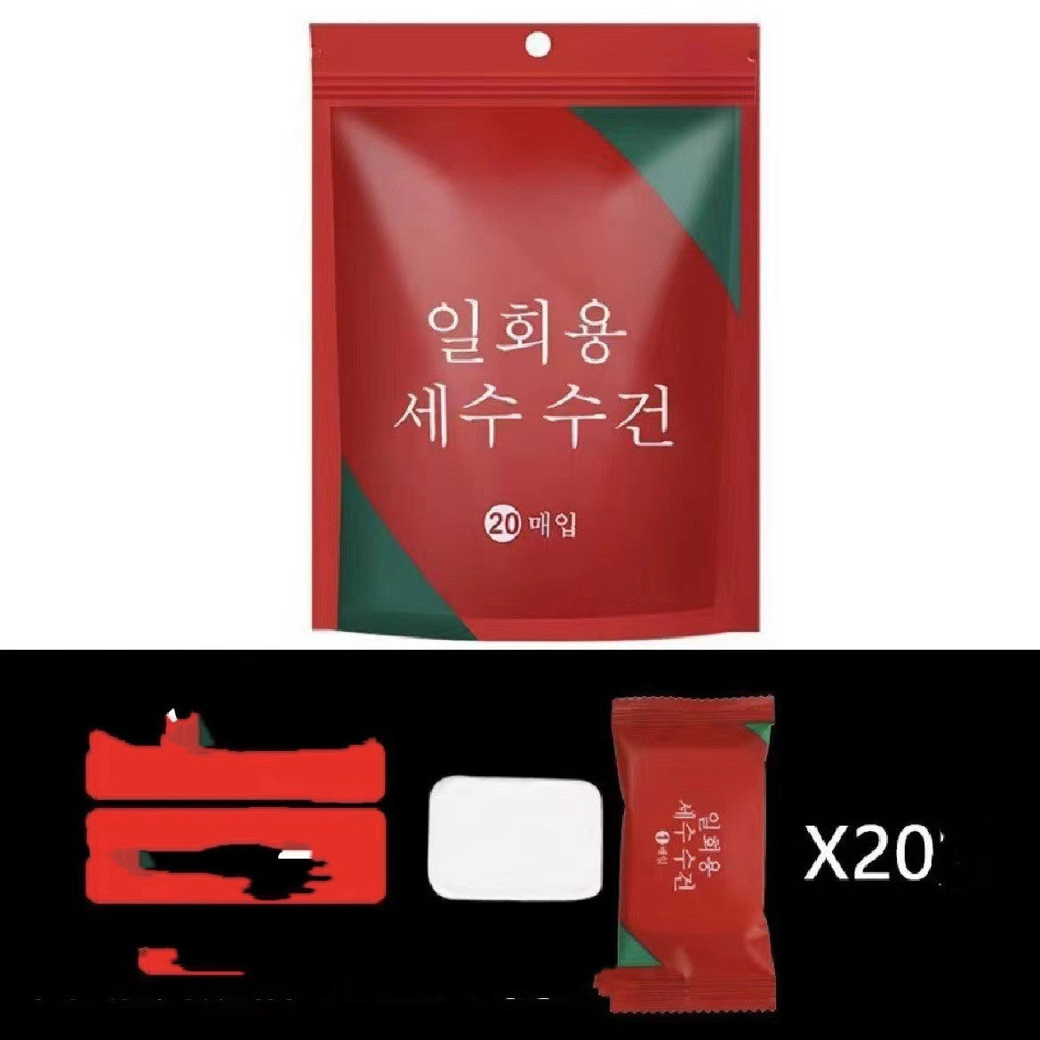 Portable Cotton Thickened Candy Small Square Towels Individually Wrapped Disposable