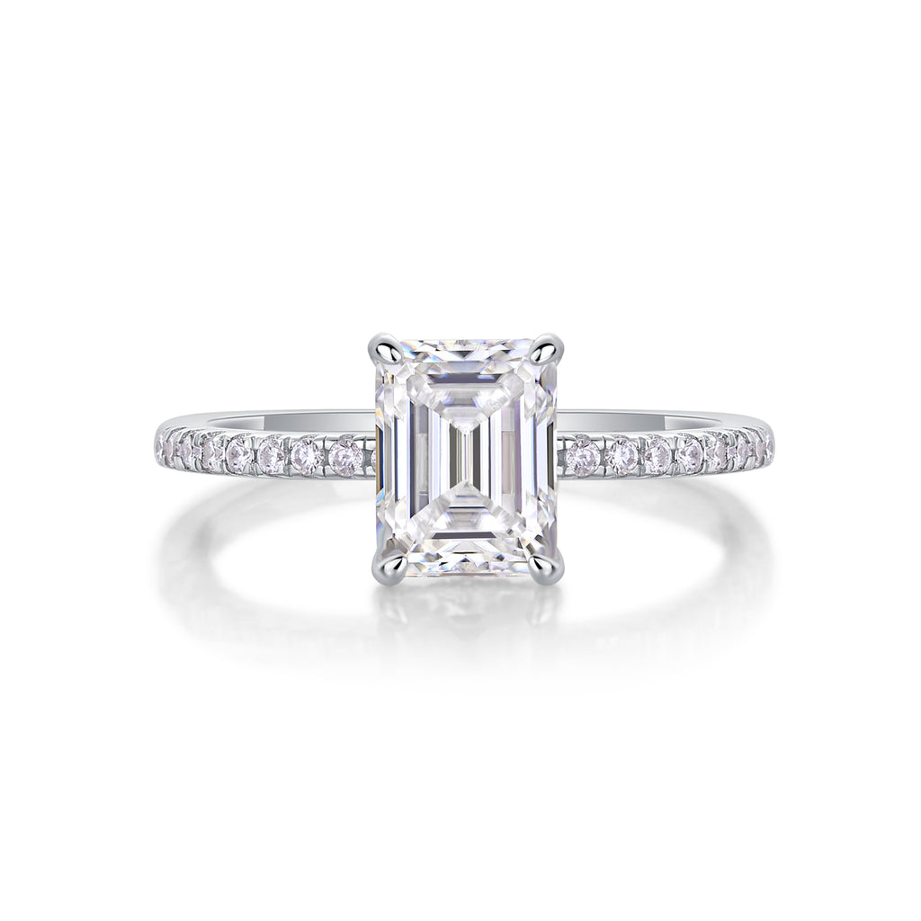Selection - A Wedding Ring Set With Top-quality Moissanite S925 Silver And Platinum-plated Diamond Can Be Inspected With A Diamond Pen