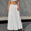 Style Elegant Big Hem Long Patchwork A- Line Skirt