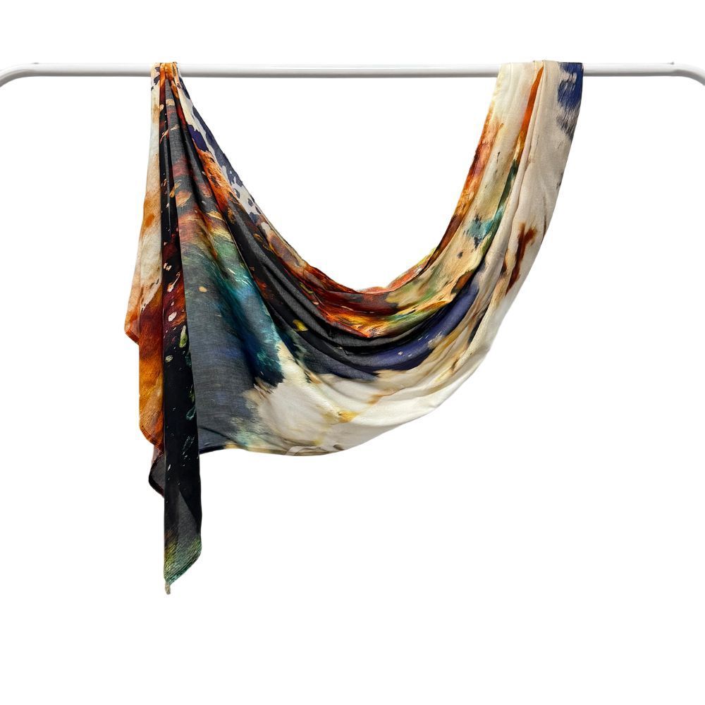 Modal Cotton Headscarf Marble Digital Printing