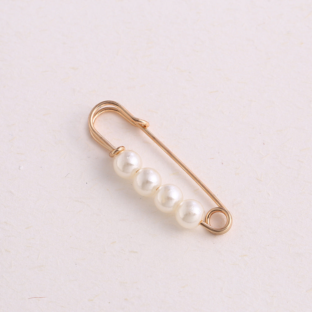 Cross-border Pearl Waist Of Trousers Pin Fixed Clothes Skirt Brooch Belt Buckle